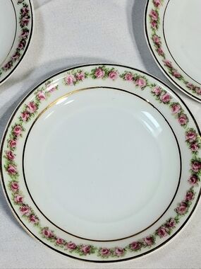 Set Of 6 Early 1900's Antique Vintage Floral Porcelain Limoges Butter Pats